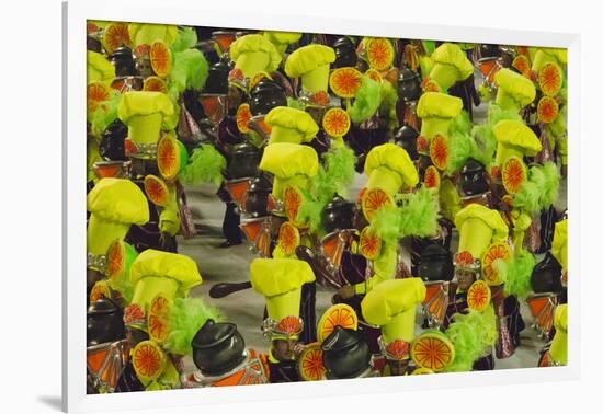 Samba Parade at Sambadrome During Carnival, Rio de Janeiro, Brazil-Keren Su-Framed Photographic Print