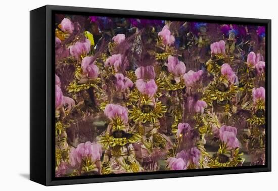 Samba Parade at Sambadrome During Carnival, Rio de Janeiro, Brazil-Keren Su-Framed Stretched Canvas