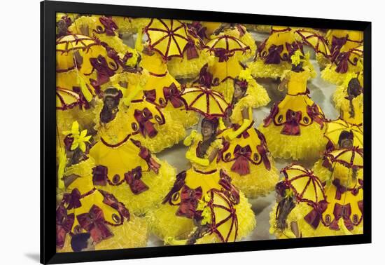 Samba Parade at Sambadrome During Carnival, Rio de Janeiro, Brazil-Keren Su-Framed Photographic Print