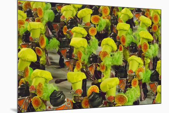 Samba Parade at Sambadrome During Carnival, Rio de Janeiro, Brazil-Keren Su-Mounted Premium Photographic Print