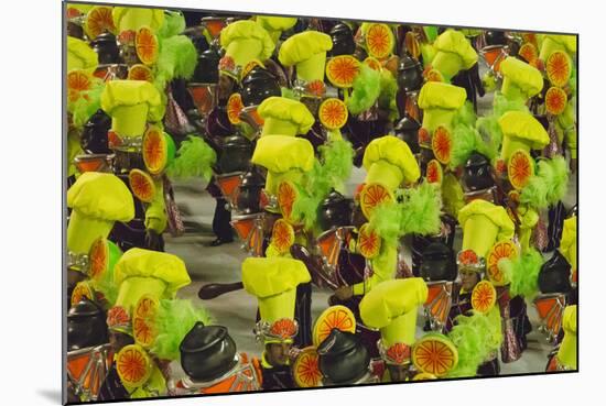 Samba Parade at Sambadrome During Carnival, Rio de Janeiro, Brazil-Keren Su-Mounted Photographic Print