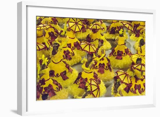 Samba Parade at Sambadrome During Carnival, Rio de Janeiro, Brazil-Keren Su-Framed Photographic Print