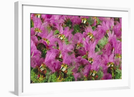 Samba Parade at Sambadrome During Carnival, Rio de Janeiro, Brazil-Keren Su-Framed Photographic Print