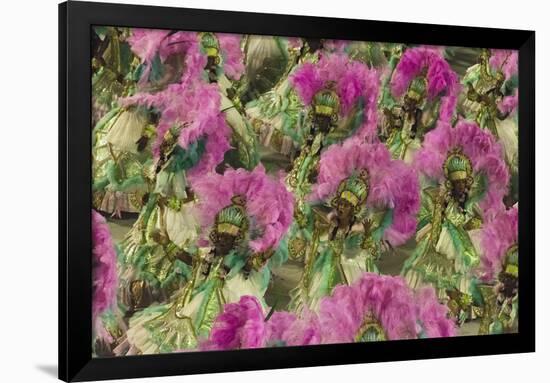 Samba Parade at Sambadrome During Carnival, Rio de Janeiro, Brazil-Keren Su-Framed Photographic Print