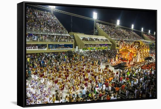 Samba Parade at the Carnival in Rio De Janeiro, Brazil, South America-Michael Runkel-Framed Stretched Canvas