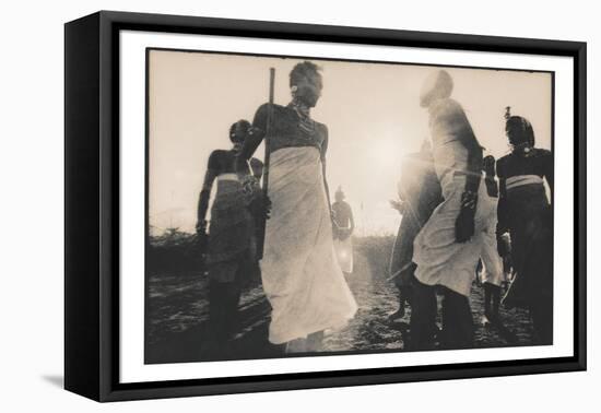 Samburu Dancers Performing Traditional Dance in Kenya-Paul Joynson Hicks-Framed Stretched Canvas