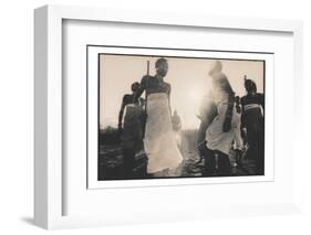 Samburu Dancers Performing Traditional Dance in Kenya-Paul Joynson Hicks-Framed Photographic Print