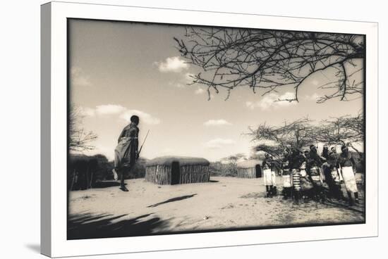 Samburu Dancers Performing Traditional Dance in their Village Boma, Kenya-Paul Joynson Hicks-Stretched Canvas