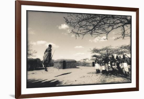 Samburu Dancers Performing Traditional Dance in their Village Boma, Kenya-Paul Joynson Hicks-Framed Photographic Print