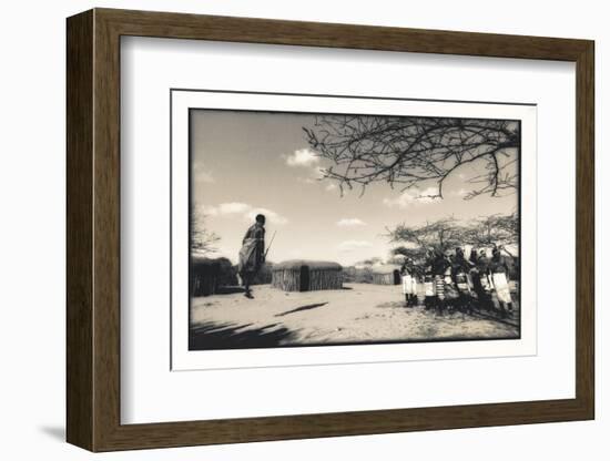 Samburu Dancers Performing Traditional Dance in their Village Boma, Kenya-Paul Joynson Hicks-Framed Photographic Print