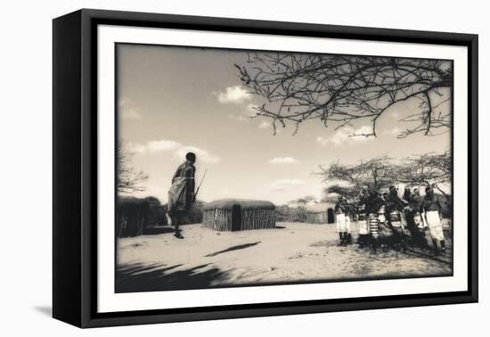 Samburu Dancers Performing Traditional Dance in their Village Boma, Kenya-Paul Joynson Hicks-Framed Stretched Canvas
