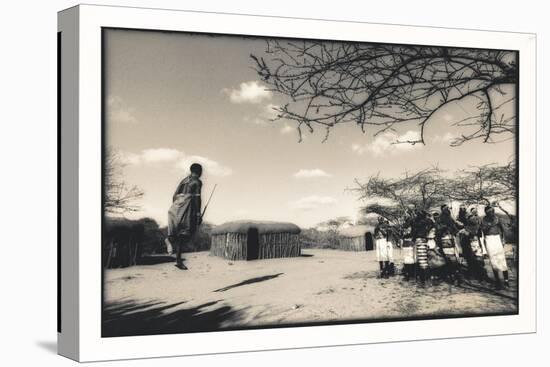 Samburu Dancers Performing Traditional Dance in their Village Boma, Kenya-Paul Joynson Hicks-Stretched Canvas