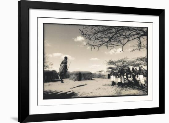 Samburu Dancers Performing Traditional Dance in their Village Boma, Kenya-Paul Joynson Hicks-Framed Photographic Print