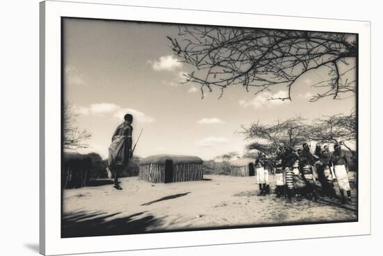 Samburu Dancers Performing Traditional Dance in their Village Boma, Kenya-Paul Joynson Hicks-Stretched Canvas