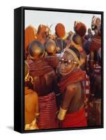 Samburu Dancing, Samburu District, Kenya, East Africa, Africa-Thomasin Magor-Framed Stretched Canvas