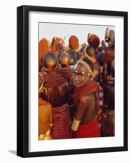 Samburu Dancing, Samburu District, Kenya, East Africa, Africa-Thomasin Magor-Framed Photographic Print