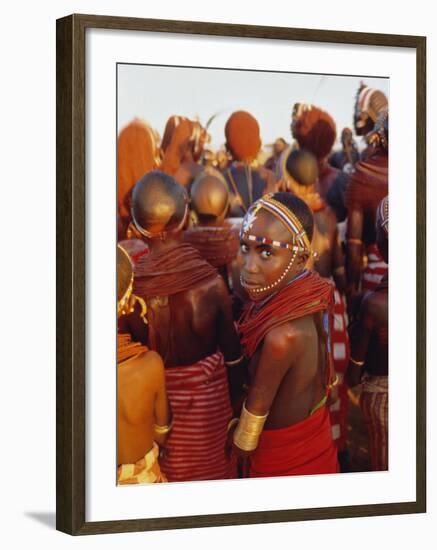 Samburu Dancing, Samburu District, Kenya, East Africa, Africa-Thomasin Magor-Framed Photographic Print