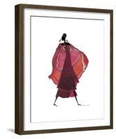 Samburu in Beaded Earrings-Augusta Asberry-Framed Giclee Print