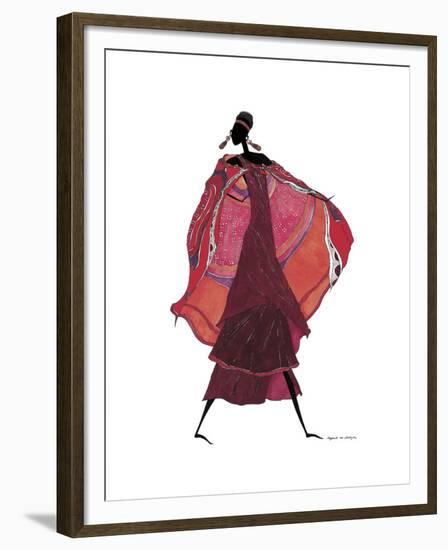 Samburu in Beaded Earrings-Augusta Asberry-Framed Giclee Print