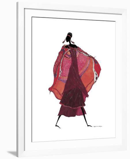 Samburu in Beaded Earrings-Augusta Asberry-Framed Giclee Print