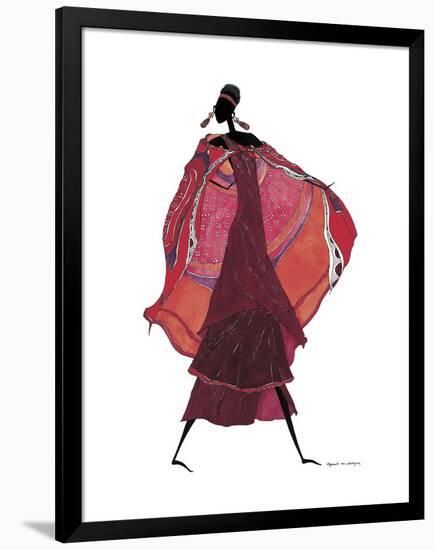 Samburu in Beaded Earrings-Augusta Asberry-Framed Giclee Print