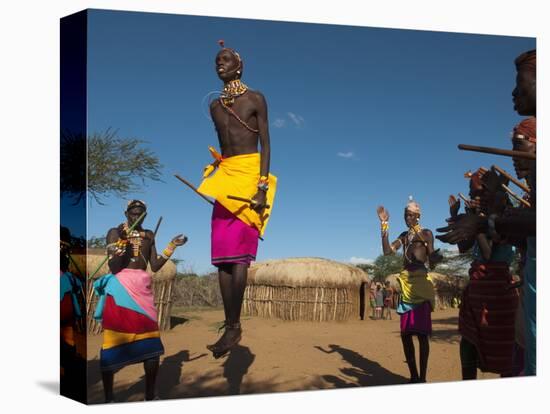 Samburu Tribesmen Performing Traditional Dance, Loisaba Wilderness Conservancy, Laikipia, Kenya-Sergio Pitamitz-Stretched Canvas