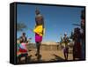 Samburu Tribesmen Performing Traditional Dance, Loisaba Wilderness Conservancy, Laikipia, Kenya-Sergio Pitamitz-Framed Stretched Canvas