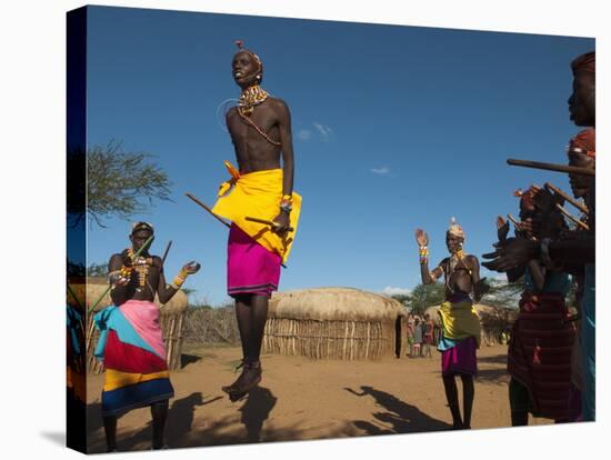 Samburu Tribesmen Performing Traditional Dance, Loisaba Wilderness Conservancy, Laikipia, Kenya-Sergio Pitamitz-Stretched Canvas