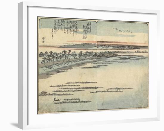 Samezu Beach at Omori, South of Shinagawa, C. 1850-1853-Utagawa Hiroshige-Framed Giclee Print