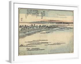 Samezu Beach at Omori, South of Shinagawa, C. 1850-1853-Utagawa Hiroshige-Framed Giclee Print