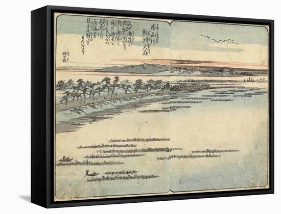 Samezu Beach at Omori, South of Shinagawa, C. 1850-1853-Utagawa Hiroshige-Framed Stretched Canvas