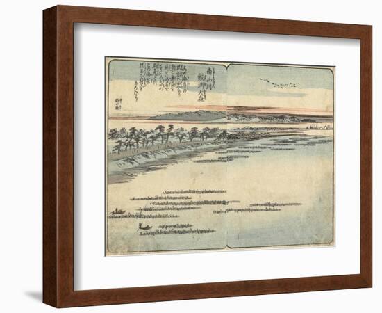 Samezu Beach at Omori, South of Shinagawa, C. 1850-1853-Utagawa Hiroshige-Framed Giclee Print