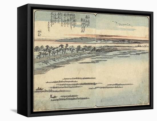 Samezu Beach at Omori, South of Shinagawa, C. 1850-1853-Utagawa Hiroshige-Framed Stretched Canvas