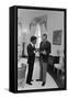 Sammy Davis Jr. with Richard Nixon in the Oval Office. March 4 1973-null-Framed Stretched Canvas