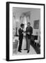 Sammy Davis Jr. with Richard Nixon in the Oval Office. March 4 1973-null-Framed Photo