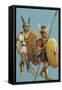 Samnite and Roman Soldiers-Severino Baraldi-Framed Stretched Canvas