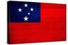 Samoa Flag Design with Wood Patterning - Flags of the World Series-Philippe Hugonnard-Stretched Canvas