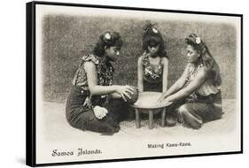 Samoan Women - Making Kawa-Kawa-null-Framed Stretched Canvas