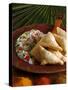 Samosas and Pilau Rice, Kenyan Food, Kenya, East Africa, Africa-Tondini Nico-Stretched Canvas