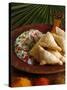 Samosas and Pilau Rice, Kenyan Food, Kenya, East Africa, Africa-Tondini Nico-Stretched Canvas