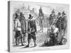 Samoset, Chief of the Pemaquids Visits the Pilgrim Fathers in 1621 (Litho)-American-Stretched Canvas