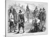 Samoset, Chief of the Pemaquids Visits the Pilgrim Fathers in 1621 (Litho)-American-Stretched Canvas