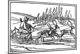 Samoyed Travelling on a Sleigh Pulled by Reindeer, Late 16th-Early 17th Century-null-Mounted Giclee Print