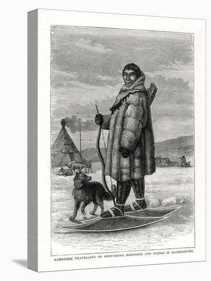 Samoyede Travelling on Snow-Shoes, Russia, 1877-null-Stretched Canvas