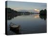 Sampan Ferry on the Sarawak River in the Centre of Kuching City at Sunset, Sarawakn Borneo-Annie Owen-Stretched Canvas