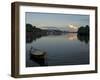 Sampan Ferry on the Sarawak River in the Centre of Kuching City at Sunset, Sarawakn Borneo-Annie Owen-Framed Photographic Print