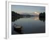 Sampan Ferry on the Sarawak River in the Centre of Kuching City at Sunset, Sarawakn Borneo-Annie Owen-Framed Photographic Print