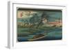 Sampans on the Ohta River-Ando Hiroshige-Framed Art Print