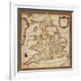 Sampler Depicting a Map of England and Wales, Chain, Double Back and Satin Stitch, by Ann Seaton…-null-Framed Giclee Print