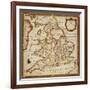 Sampler Depicting a Map of England and Wales, Chain, Double Back and Satin Stitch, by Ann Seaton…-null-Framed Giclee Print